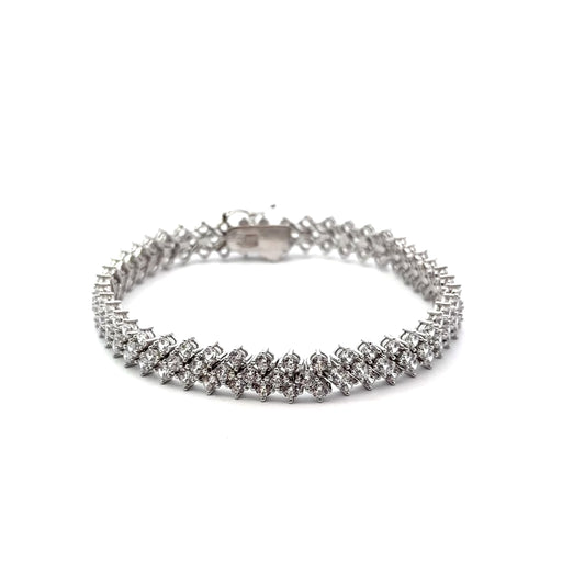 Sterling Silver Round Cubic Zirconia Tennis Bracelet