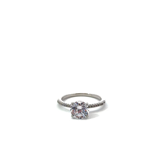 Sterling Silver Radiant Cut Engagement Ring