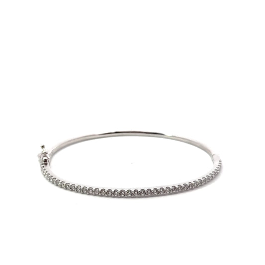 Sterling Silver Cubic Zirconia Bangle Bracelet