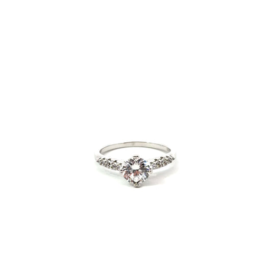 Sterling Silver Solitaire Engagement Ring
