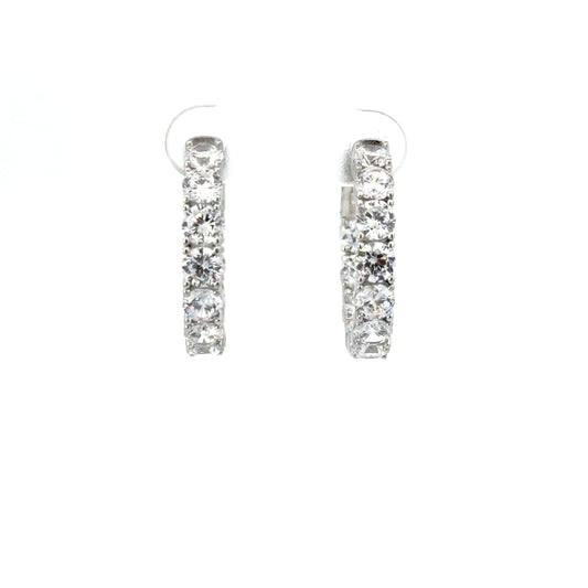 Sterling Silver Radiant Hoop Earrings
