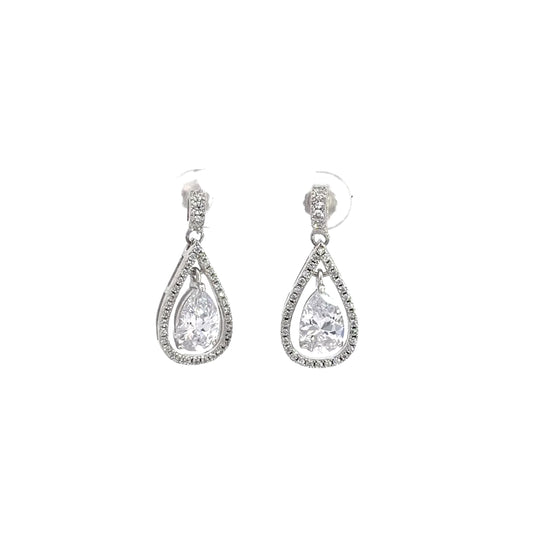 Pear Cut Cubic Zirconia Earrings