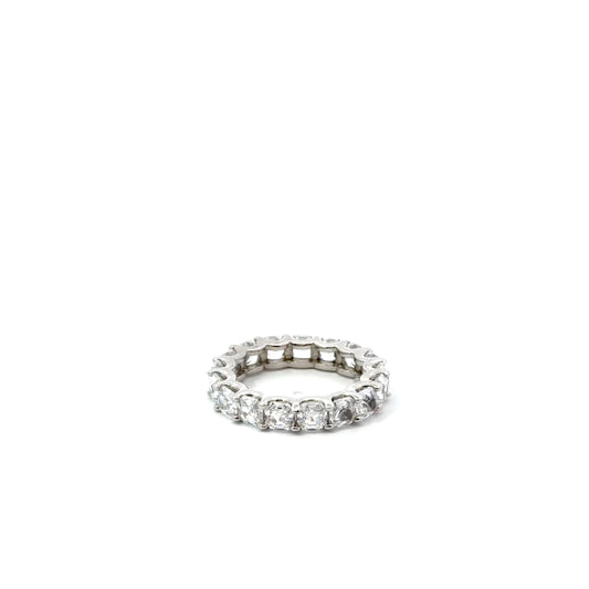 Sterling Silver Asscher-Cut Cubic Zirconia Eternity Ring