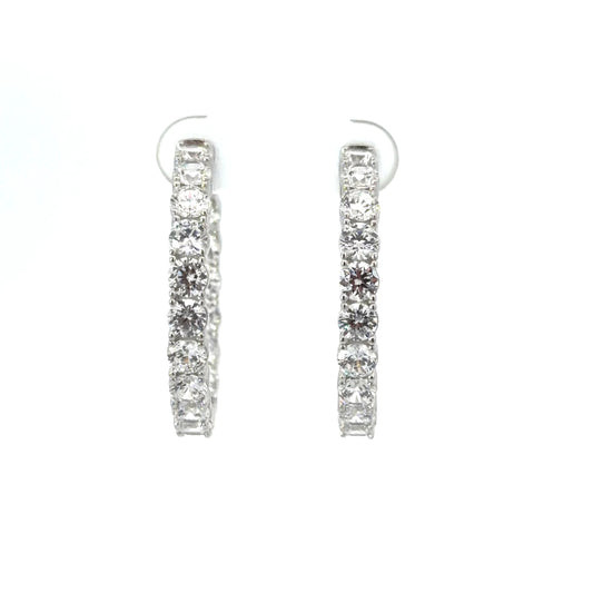 Sterling Silver Radiant Hoop Earrings