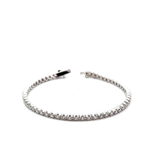 Sterling Silver Cubic Zirconia Tennis Bracelet