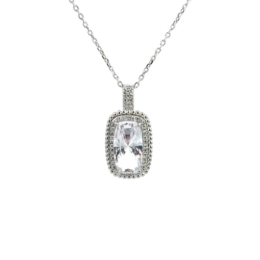 Emerald Cut Cubic Zirconia Necklace