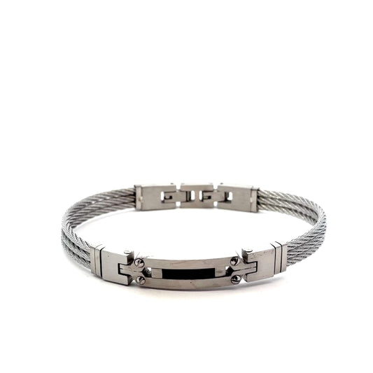 Stainless Steel Cable with Black Bracelet