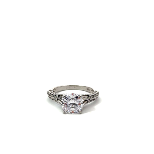 Sterling Silver Radiant Cushion Cut Ring