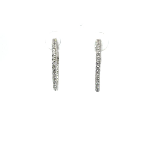 Sterling Silver Cubic Zirconia Hoop Earrings