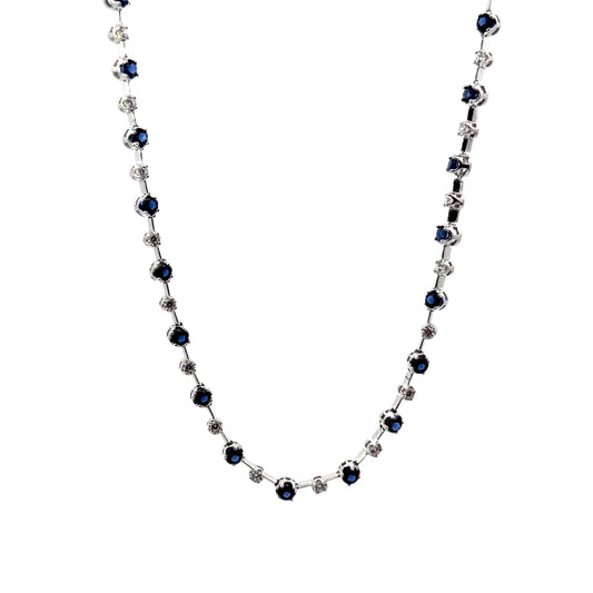 Sterling Silver Tennis Riviera Necklace