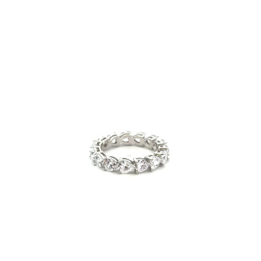 Sterling Silver Heart Shaped Eternity Ring