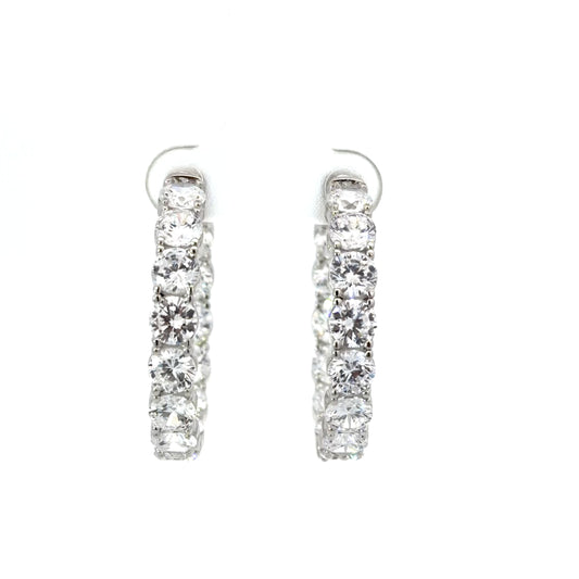 Sterling Silver Radiant Hoop Earrings