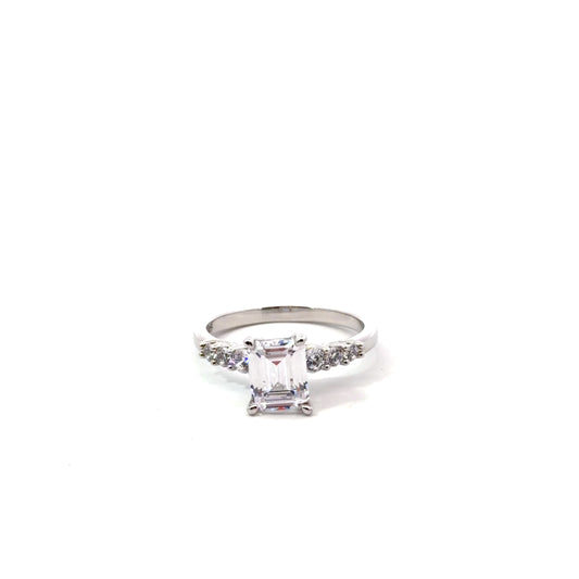 Sterling Silver Solitaire Engagement Ring