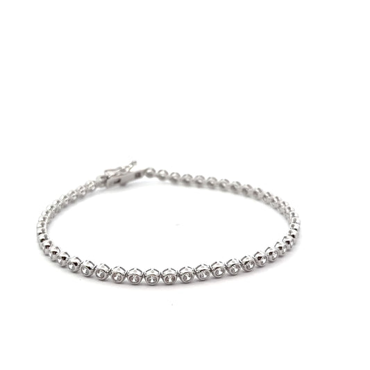 Sterling silver 8 Inch Cubic Zirconia Tennis Bracelet