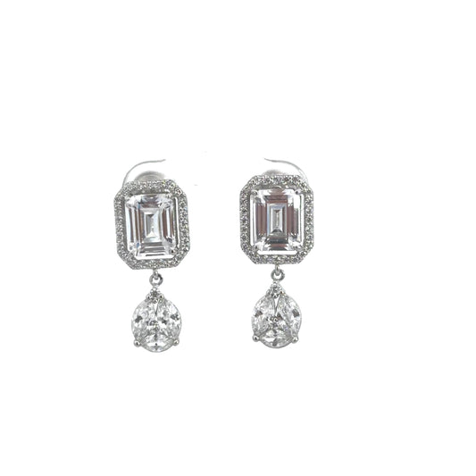 Emerald Cut Drop Earrings