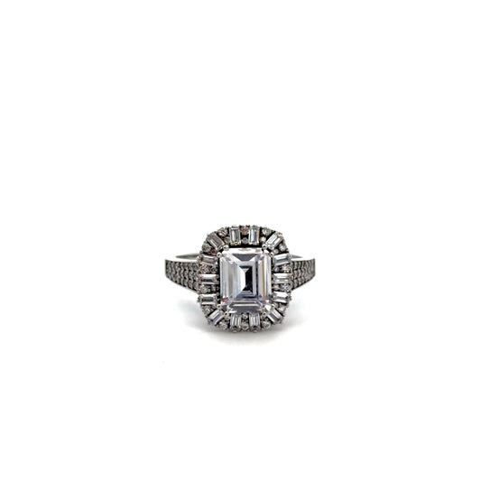 Sterling Silver Emerald Cut Ring
