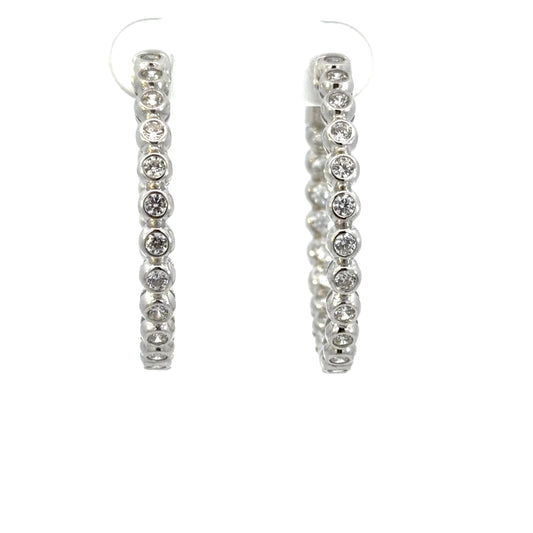 Bezel Set Hoop Earrings