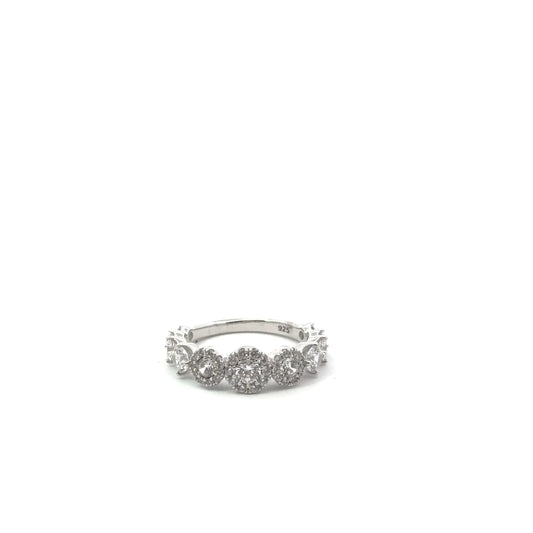 Sterling Silver Halo Style Ring
