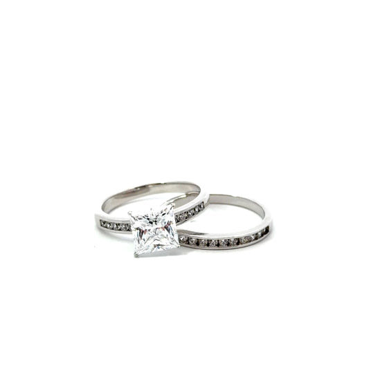 Sterling Silver Wedding Ring Set