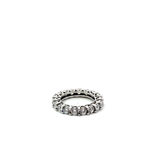 Sterling Silver Oval-Cut Cubic Zirconia Eternity Ring