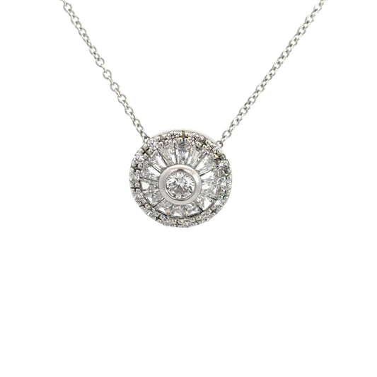 Sterling Silver Sunburst Cubic Zirconia Necklace