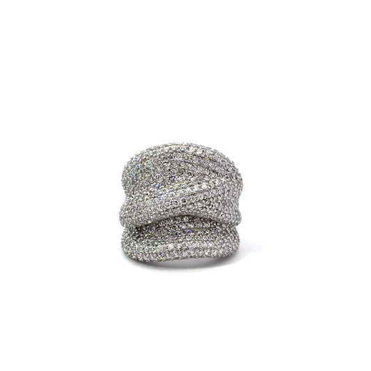 Sterling Silver Pavé Cubic Zirconia Ring