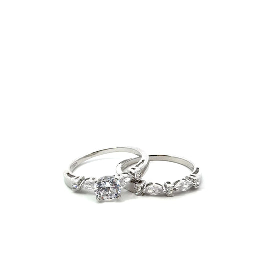 Sterling Silver Brilliant Cut Wedding Rings