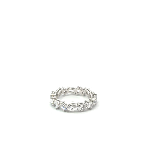 Sterling Silver Multi Stone Eternity Ring