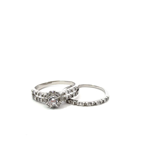 Sterling Silver Wedding Ring Set