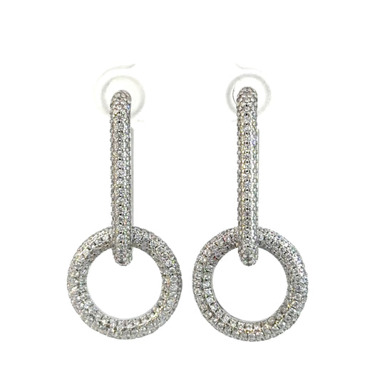 Micro Pave Link Earrings