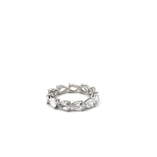Sterling Silver Pear Cut Eternity Ring