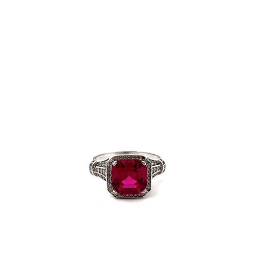 Sterling Silver Ruby Cocktail Ring
