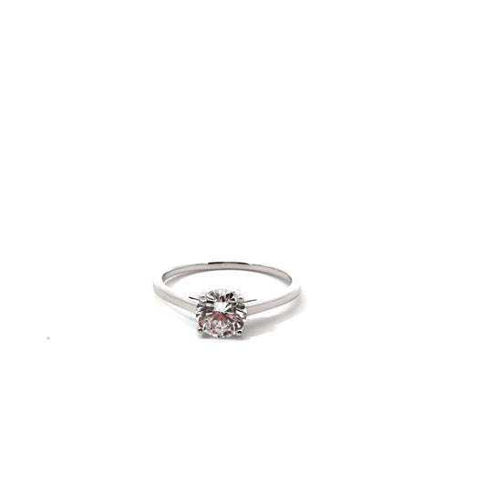 Sterling Silver Brilliant Cut Engagement Ring