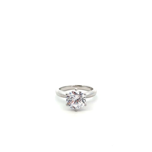 Sterling Silver Solitaire Engagement Ring