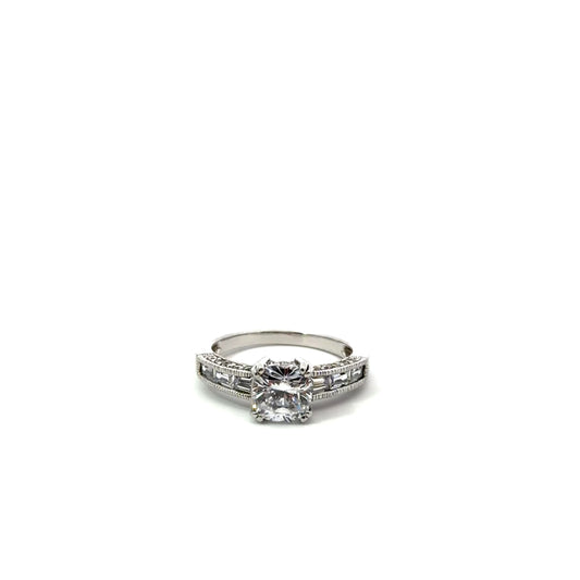 Sterling Silver Prominent Cushion Cut Ring