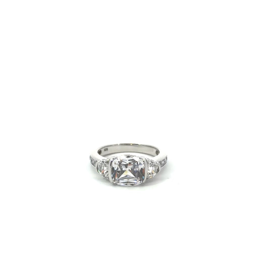 Sterling Silver Cushion Cut Ring