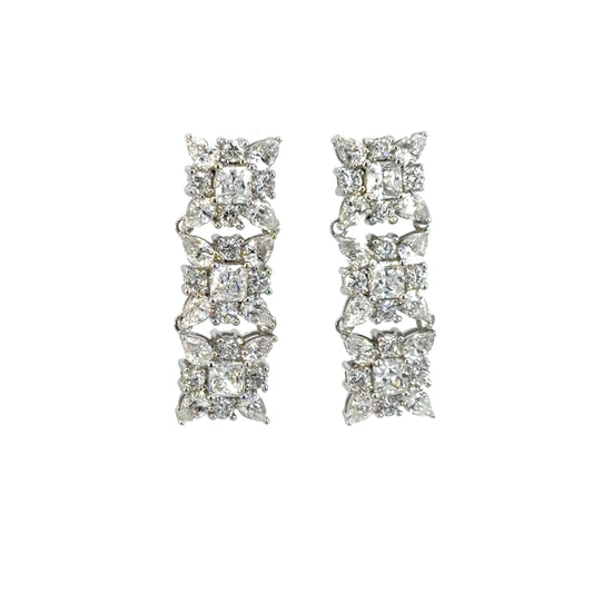 Fancy Floral Design Drop Earrings