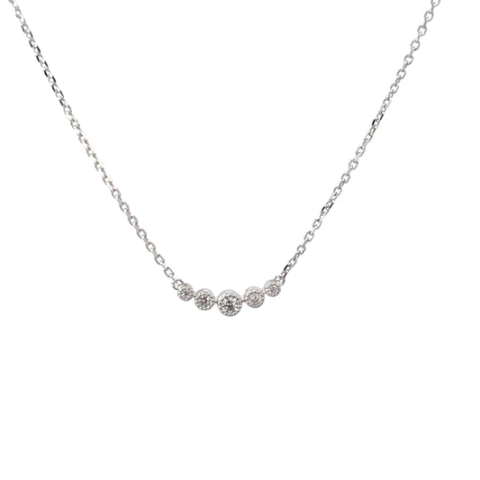 Sterling Silver Five Stone Necklace