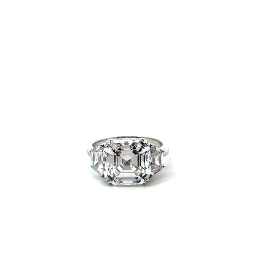Sterling Silver Radiant Cubic ZirconiaRing