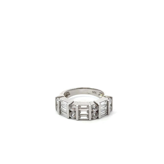 Sterling Silver Multi-Stone Cubic Zirconia Ring