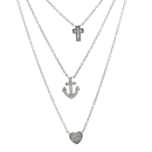 Three stand Sterling Silver Necklace