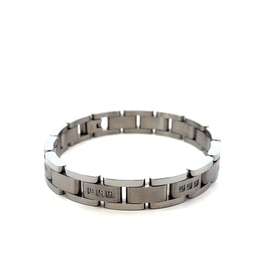 Stainless Steel Bracelet with Cubic Zirconia