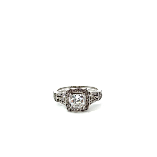 Sterling Silver Cushion Cut Ring