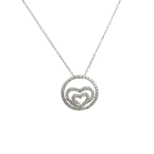 Double Heart Pendant Necklace