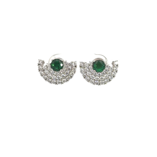 Stud Emerald Cubic Zirconia Earrings