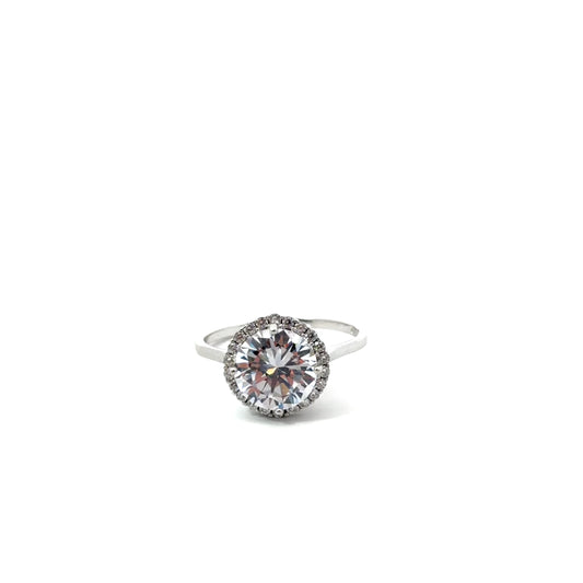 Sterling Silver Radiant Cubic ZirconiaRing