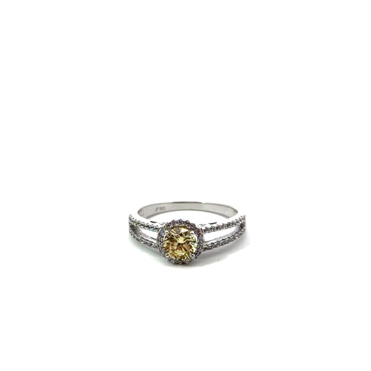 Sterling Silver Fancy Yellow Ring