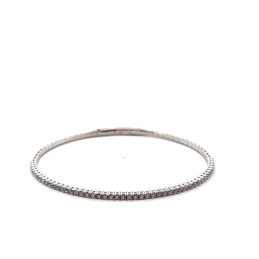 Sterling Silver Tennis Style Bangle Bracelet